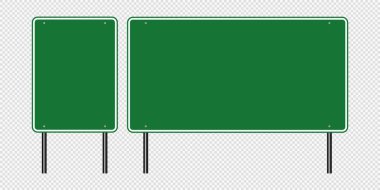 Yeşil trafik işareti, yol panosu işaretleri şeffaf arka plan üzerinde izole, vektör illüstrasyon