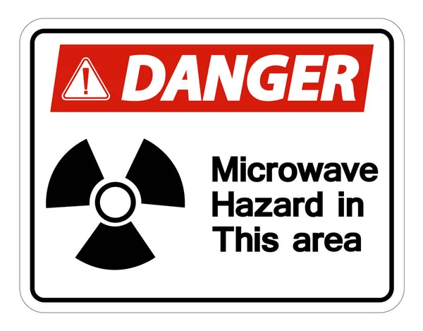 Danger Microwave Hazard Sign on white background,Vector illustration — Stock Vector