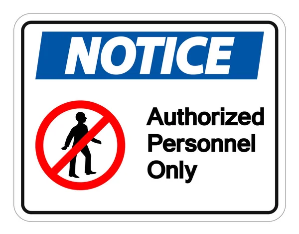 Aviso Personal Autorizado Solo Signo de Símbolo En Fondo Blanco, Ilustración vectorial — Archivo Imágenes Vectoriales