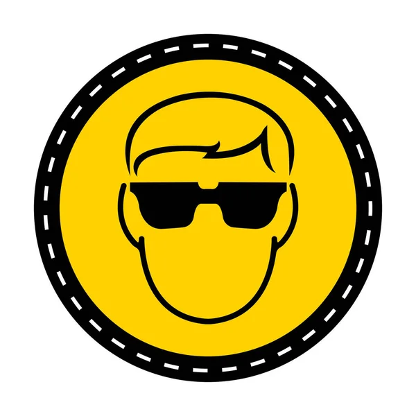Symbool dragen veiligheidsbril op witte achtergrond, vector illustratie — Stockvector