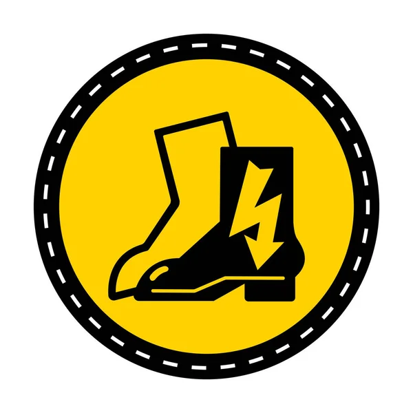 Symbole Porter des chaussures électriques Signe sur fond noir, illustration vectorielle — Image vectorielle