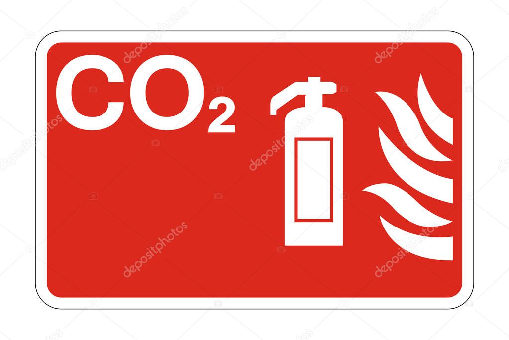 Co2 Fire Safety Symbol Sign on white background,Vector illustration