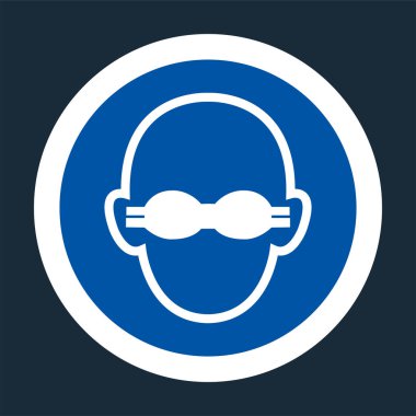 Sembol aşınma opak göz koruma Işareti siyah arka plan, vektör illüstrasyon