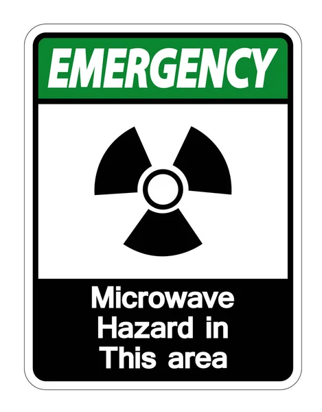 Señal de peligro de microondas de emergencia sobre fondo blanco, ilustración vectorial — Archivo Imágenes Vectoriales