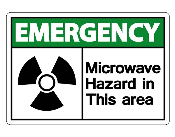 Señal de peligro de microondas de emergencia sobre fondo blanco, ilustración vectorial — Archivo Imágenes Vectoriales