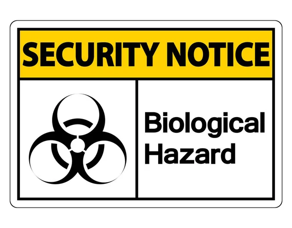 Sicherheitshinweis Zeichen für biologische Gefahr auf weißem Hintergrund, Vektorabbildung — Stockvektor