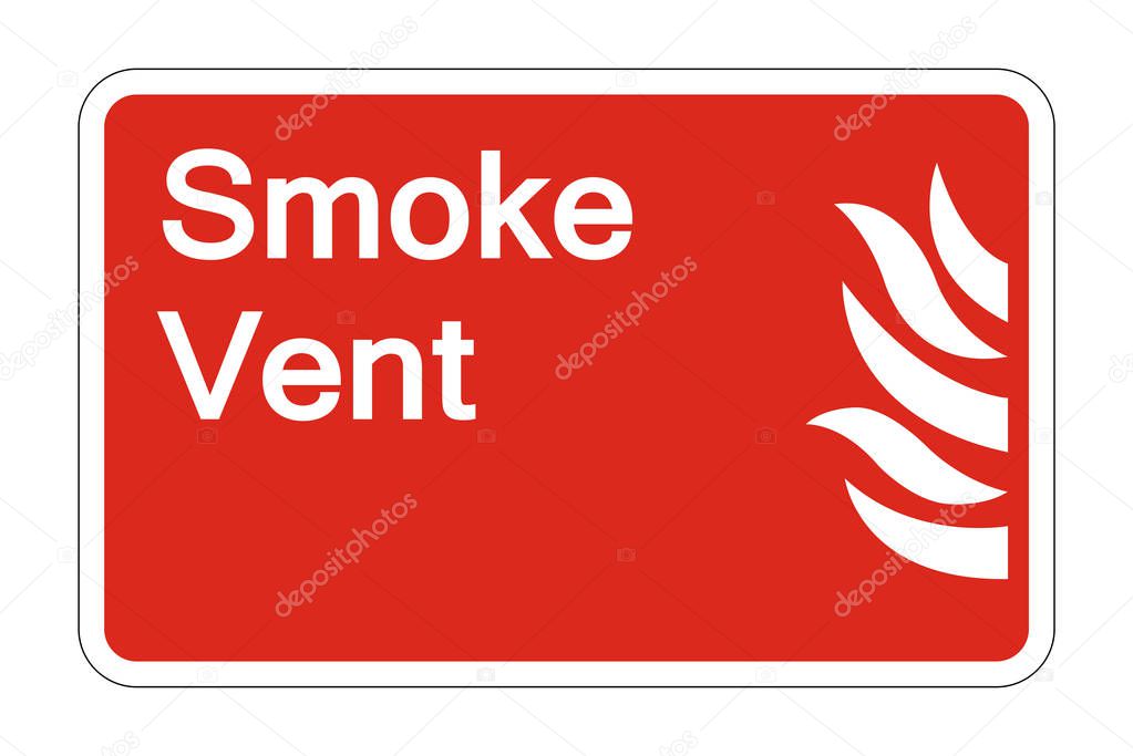 Fire Smoke Vent Safety Symbol Sign on white background,Vector illustration