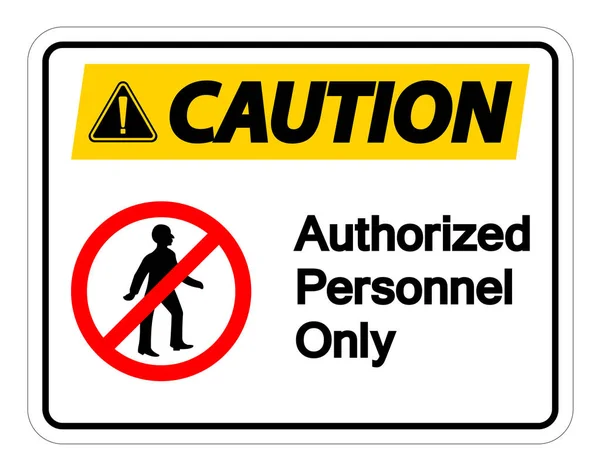 警告授权人员仅符号标志在白色背景, 向量例证 — 图库矢量图片