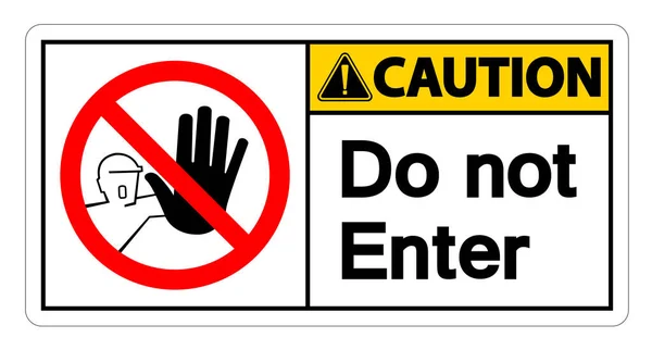 Avertissement Ne pas entrer Symbole Signe sur fond blanc, Illustration vectorielle — Image vectorielle