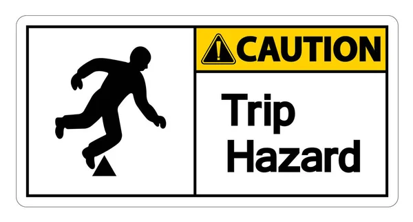 Caution Trip Hazard Symbol Sign on white background,Vector illustration — Stock Vector