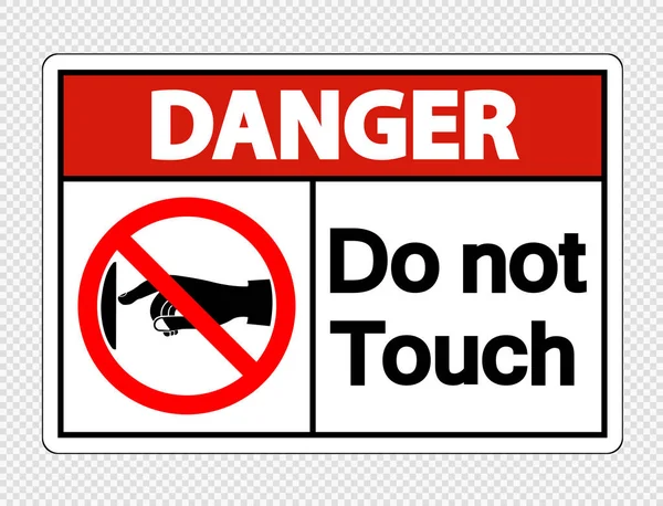 危险不要触摸透明背景上的符号标签，矢量流感 — 图库矢量图片