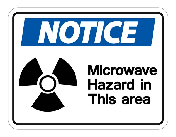 Señal de peligro de microondas sobre fondo blanco, ilustración vectorial — Archivo Imágenes Vectoriales
