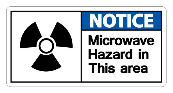 Señal de peligro de microondas sobre fondo blanco, ilustración vectorial — Vector de stock