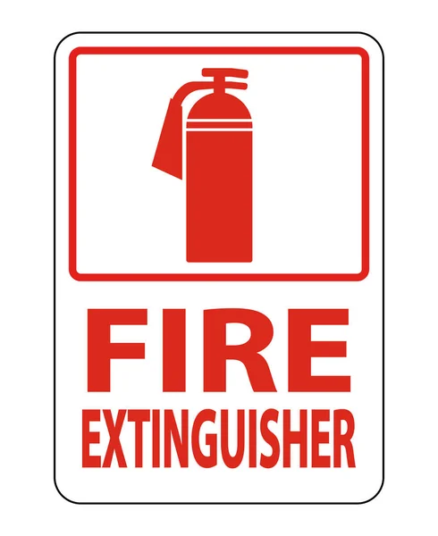 Feuerlöscher-Schild auf weißem Hintergrund, Vektor-Illustration — Stockvektor