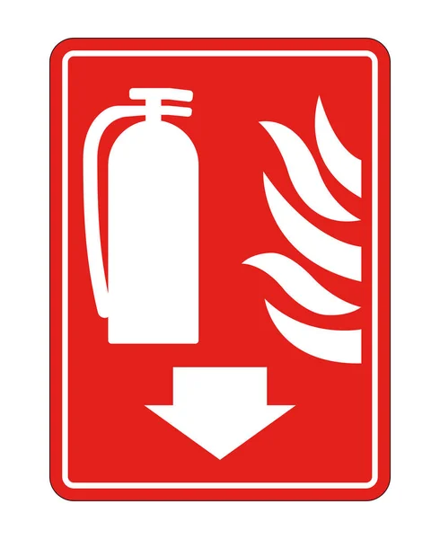 Fire Extinguisher Signo sobre fondo blanco, ilustración vectorial — Vector de stock