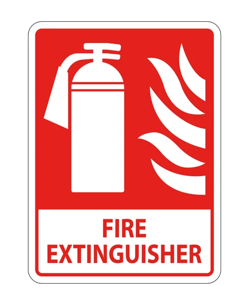 Πυροσβεστήρας υπογραφή σε λευκό φόντο, απεικόνιση διάνυσμα — Διανυσματικό Αρχείο