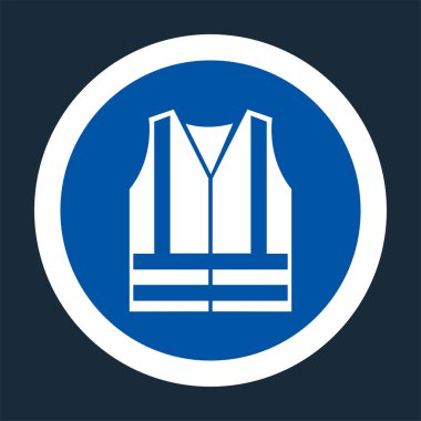 Ppe Icon.Wear Yüksek Visibilty Giyim Sembol İşareti Siyah Arka Plan, Vektör llustration