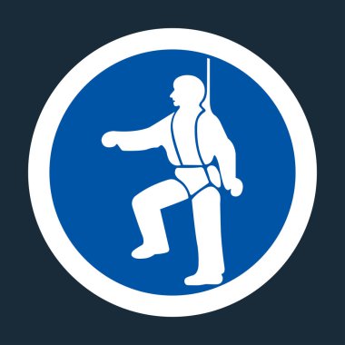 Ppe Icon.Safety Harness Siyah Arka Plan Üzerinde İşaret Semboller Yıpranmış Olmalı, Vektör llustration