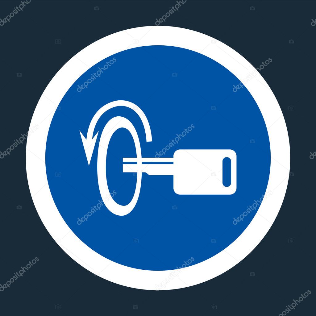 Switch Off Engine Symbol Sign On black Background On black Background,Vector llustration