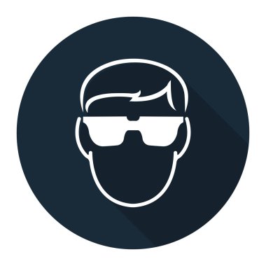 Sembol Aşınma Güvenlik Siyah arka plan üzerinde Camlı, Vektör llustration