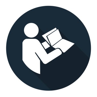 Siyah Arka Plan,Vektör llustration üzerinde hizmet sembolü önce Teknik Kılavuzu okuyun