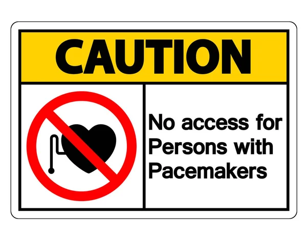 No Access For Persons With Pacemaker Symbol Sign On White Background,Vector Illustration — Stock Vector