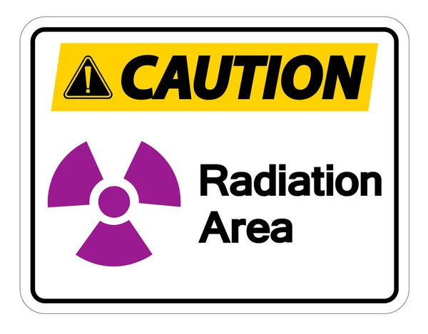 Προσοχή σύμβολο συμβόλου περιοχής ακτινοβολίας σε λευκό φόντο, απεικόνιση διανύσματος — Διανυσματικό Αρχείο