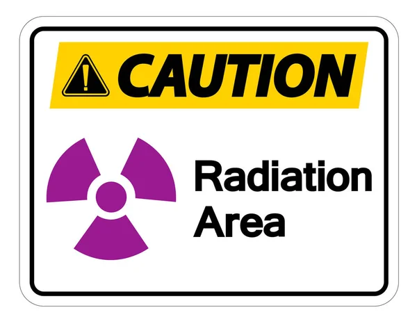 Varning Strålområde symbol tecken på vit bakgrund, vektor illustration — Stock vektor