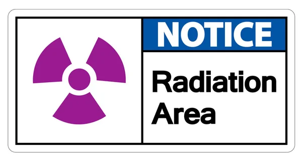 Avviso Area di radiazione Simbolo segno isolato su sfondo bianco, illustrazione vettoriale — Vettoriale Stock