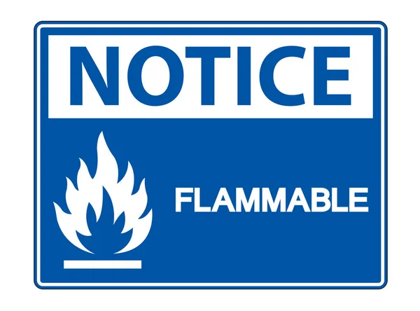 Signo de símbolo inflamable inflamable aislado sobre fondo blanco, ilustración vectorial — Vector de stock
