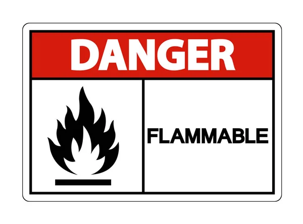 Peligro Flammable Signo de Símbolo Aislar En Fondo Blanco, Vector Ilustración — Vector de stock