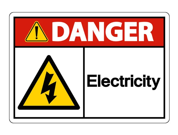 危険電気記号記号は、白い背景に分離, ベクトルイラスト — ストックベクタ