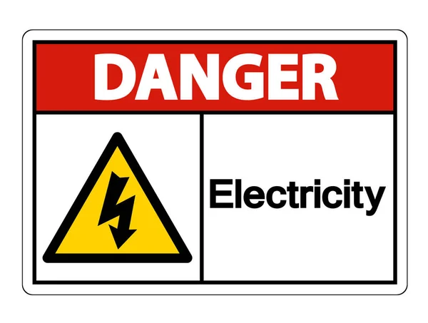 危険電気記号記号は、白い背景に分離, ベクトルイラスト — ストックベクタ