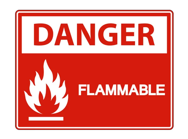 Peligro Flammable Signo de Símbolo Aislar En Fondo Blanco, Vector Ilustración — Vector de stock