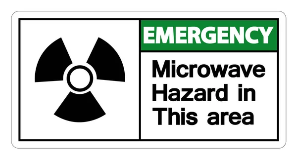 Notfall-Mikrowellen-Gefahrzeichen isolieren auf weißem Hintergrund, Vektor-Illustration — Stockvektor