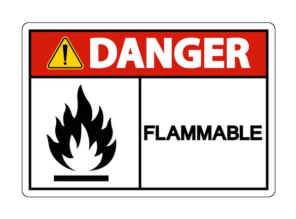 Peligro Flammable Signo de Símbolo Aislar En Fondo Blanco, Vector Ilustración — Archivo Imágenes Vectoriales