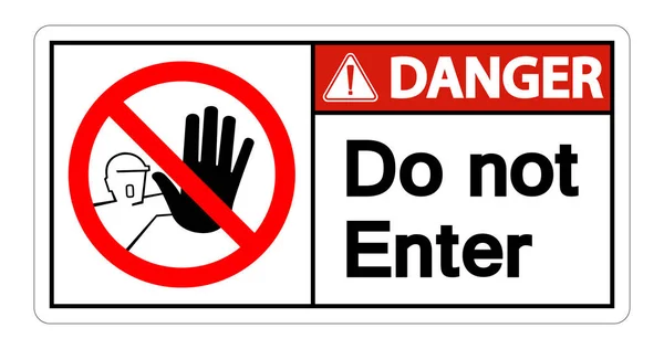 Danger Do Not Enter Symbol Sign Isolate On White Background,Vector Illustration — Stock Vector