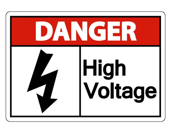 危険高電圧記号白い背景に白い背景を隔離,ベクトルイラスト — ストックベクタ