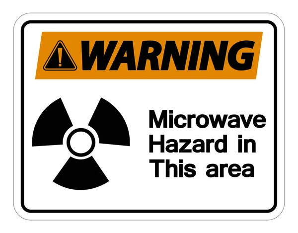 Wirning Mikrodalga Tehlike İşareti Beyaz Arkaplanda İzole Edildi, Vektör İllüzyonu — Stok Vektör