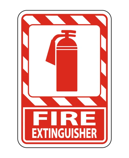 Feuerlöscher-Schild auf weißem Hintergrund, Vektor-Illustration — Stockvektor