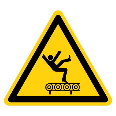 Fall Hazard From Conveyor Symbol Sign Isolate On White Background,Vector Illustration clipart