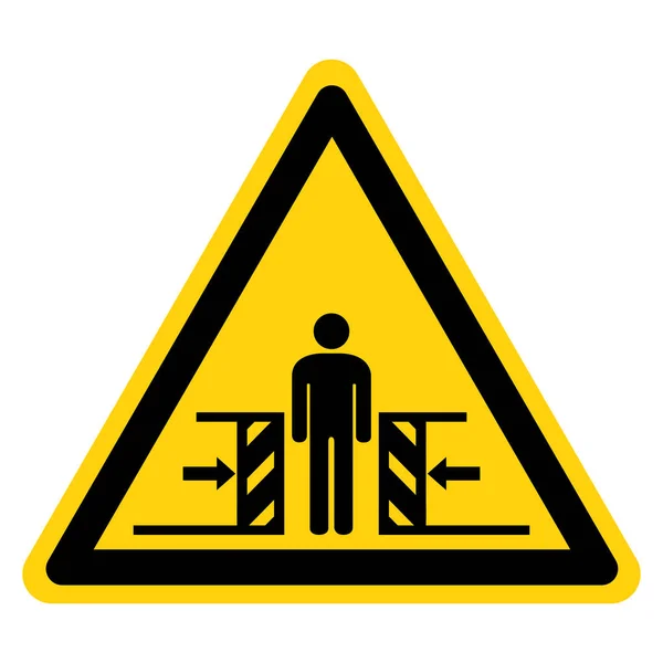 Siły zgniatania ciała z dwóch stron Symbol znak izolować na białym tle, Ilustracja wektor — Wektor stockowy