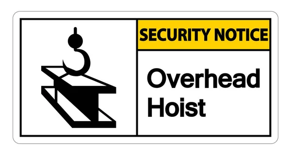 Aviso de segurança Sinal de símbolo de elevação aérea no fundo branco, ilustração vetorial — Vetor de Stock