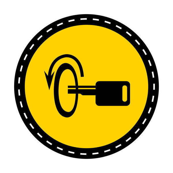 Символ выключения двигателя на белом фоне, векторная иллюстрация

