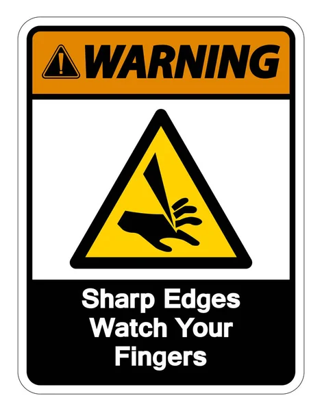 Waring Sharp Edges Watch Your Fingers Symbol Sign Isolate On White Background,Vector Illustration — Stock Vector