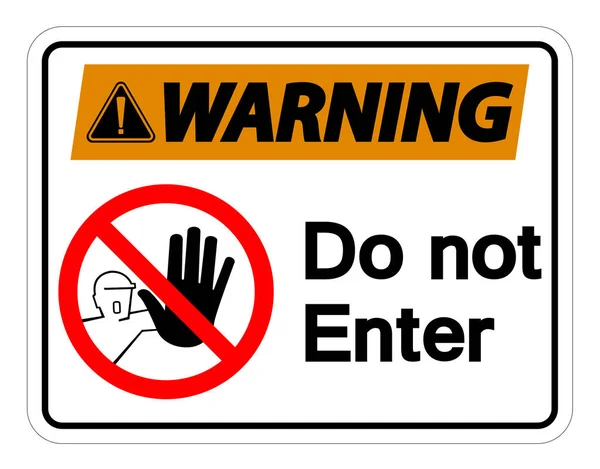 Warning Do Not Enter Symbol Sign on white background,Vector Illustration — Stock Vector