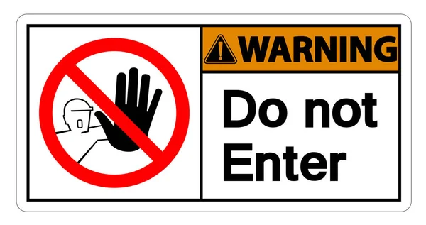 警告白の背景にシンボル記号を入力しないでください、ベクトルイラスト — ストックベクタ