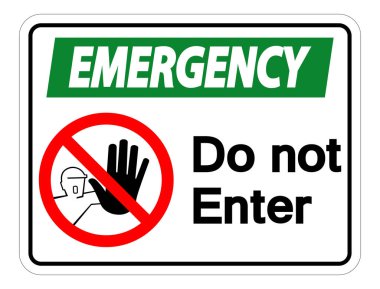 Emergency Do Not Enter Symbol Sign Isolate On White Background,Vector Illustration clipart