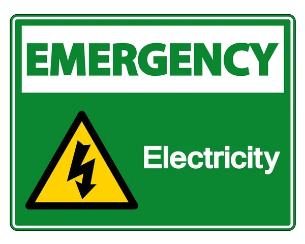 Sinal de Símbolo de Eletricidade de Emergência Isolar no Fundo Branco, Ilustração do Vetor —  Vetores de Stock