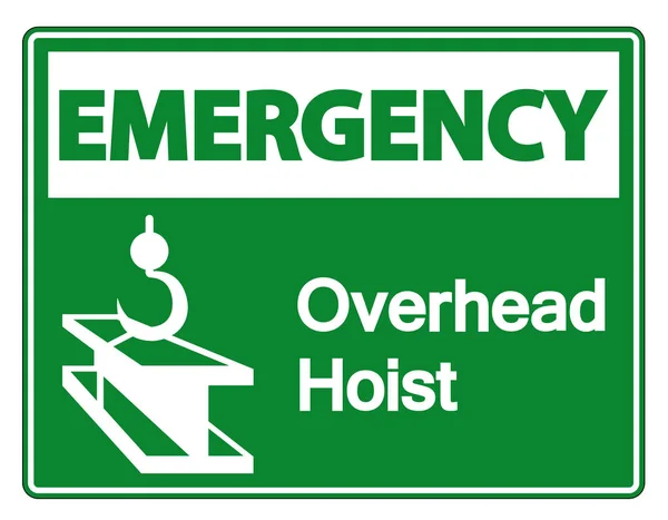 Emergency Overhead Hoist Symbol Sign Isolate On White Background,Vector Illustration — Stock Vector